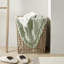 3 couvre-lits de grande taille, chenille florale élégante avec bordure Shabby Chic, mélange de coton doux et confortable, surdimensionné pour le lit, peluches - standard 100, mélange à franges lavable à la machine sans effort,