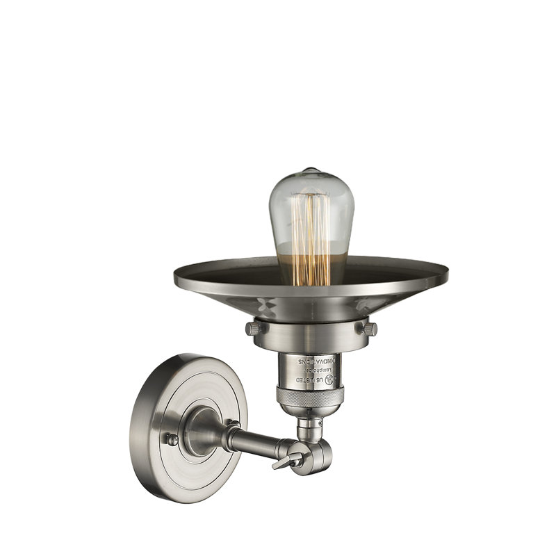 Plafonnier semi-encastré simple à 1 lumière de 8 po Gault, Ampoule DEL 6 watts Vinage, Nickel satiné brossé