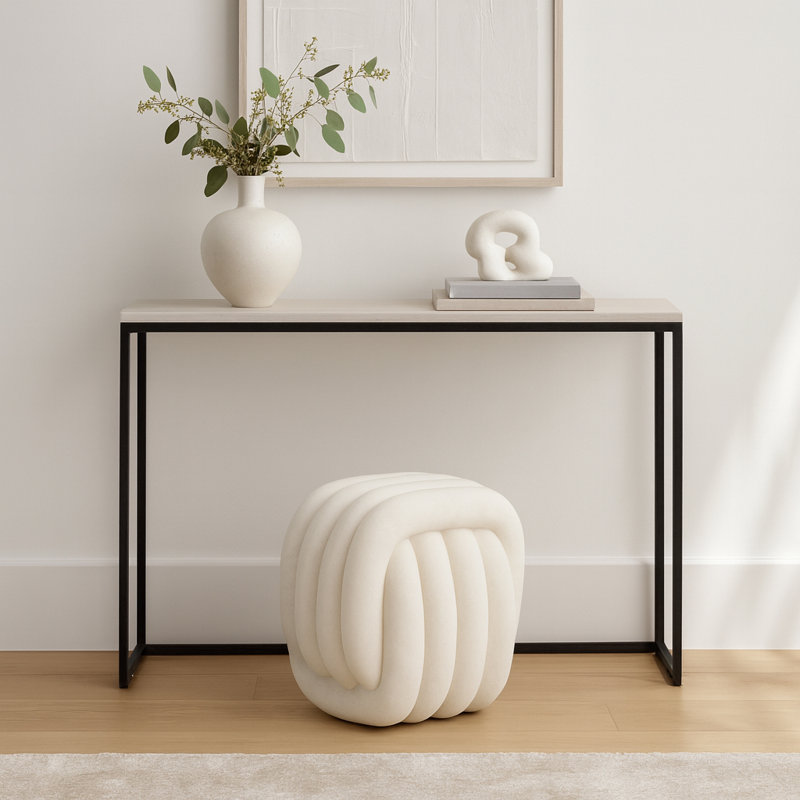 Stylish Upholstered Backless Stool for Home Decor – Decorative Accent Stool for Living Room and Vanity – Perfect Foot Stool for Bedroom – 18", White