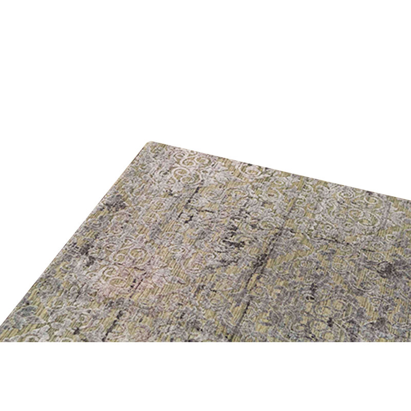 Hand-Knotted High-Quality Beige and Silver Area Rug