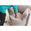 Chaise rembourrée grise avec base pivotante et compartiment de rangement, rangement en tissu bien conçu,-820024148