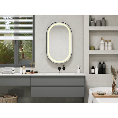 Armoire de rangement avec miroir lumineux DEL
