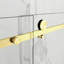 Porte de douche sans cadre à fermeture en douceur, verre trempé de 6 mm avec protection, poignée / rail en acier inoxydable, largeur réglable, installation facile-118574755