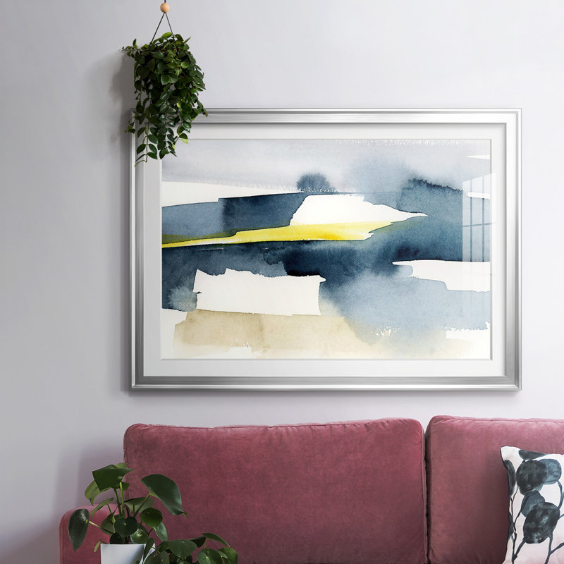 «Peeking Sunshine», cadre I avec cadre biseauté et verre biseauté, Argent, H 27 po x l 39 po x P 1,5 po