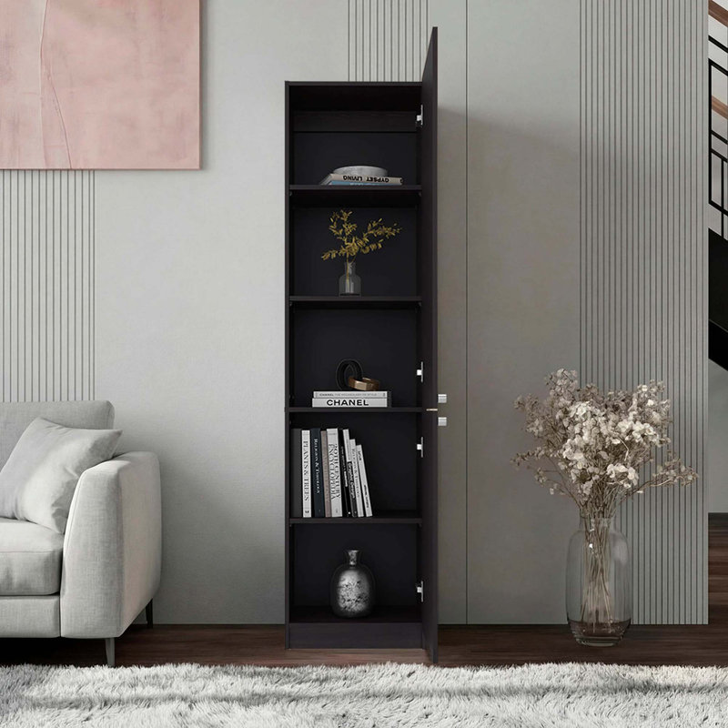 Armoire de rangement compacte au design épuré, Wengé