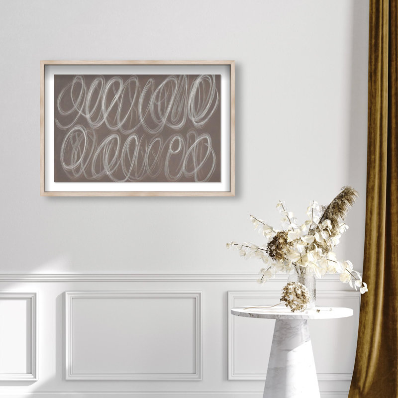 Oliver Gal Coastal Mirage III Abstract - Luxury Shadowbox Framed Wall Art, 22" H x 32" W, Cream