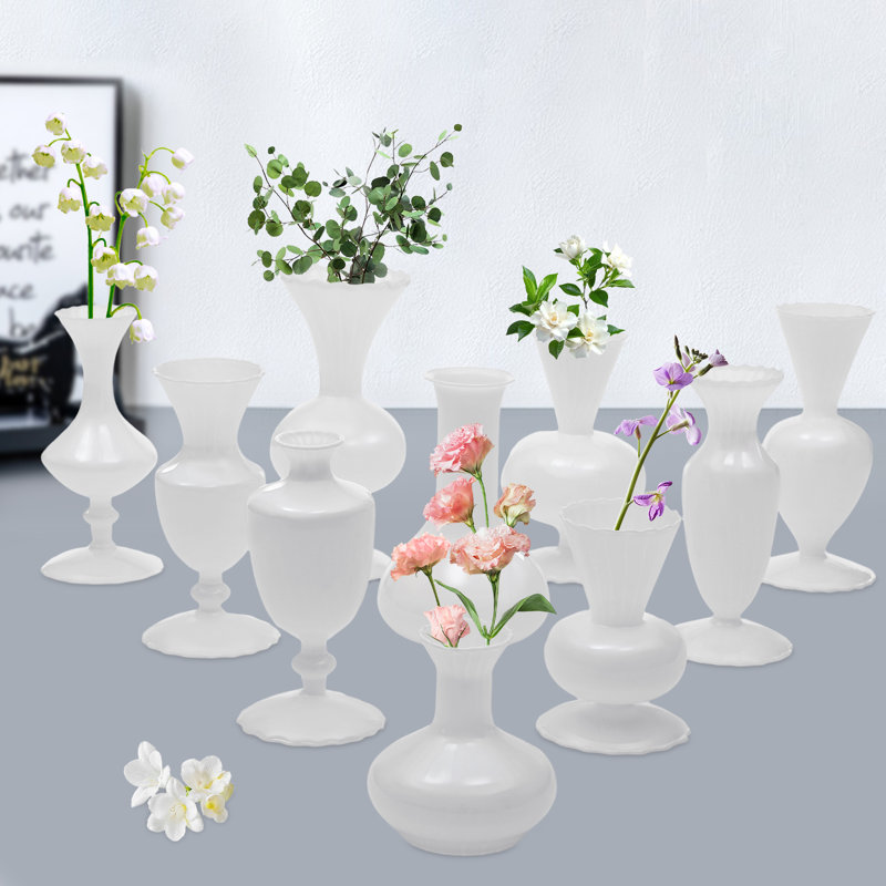 Vase de table en verre Arretta, Blanc