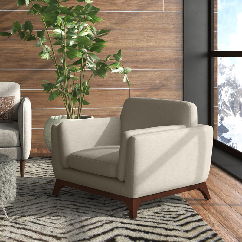 Fauteuil Chance, Mélange de polyester beige