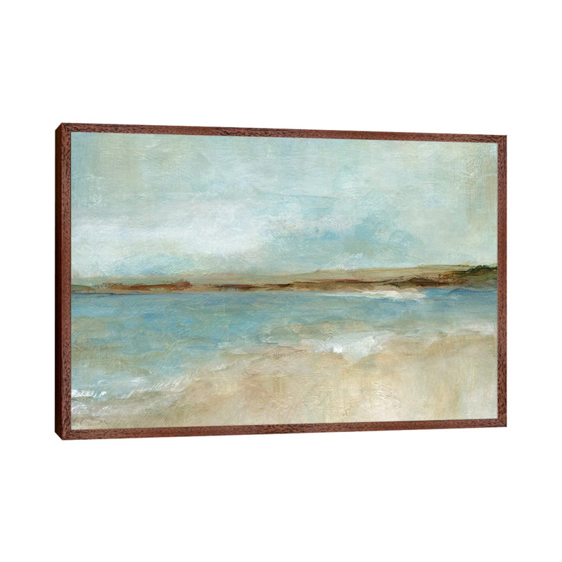 Solitary Beach by Carol Robinson - Print on Canvas, Classic Brown Wood Framed Canvas, 101.6 cm H x 66.04 cm W