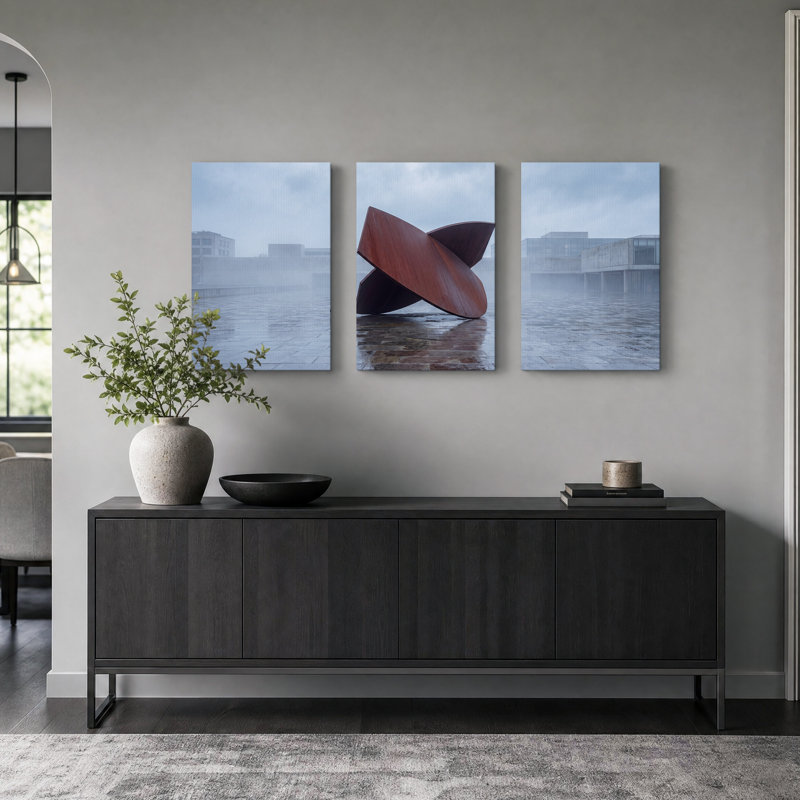 Ensemble de 3 toiles d'art rouillées, H 18 po x l 12 po x 3 pièces