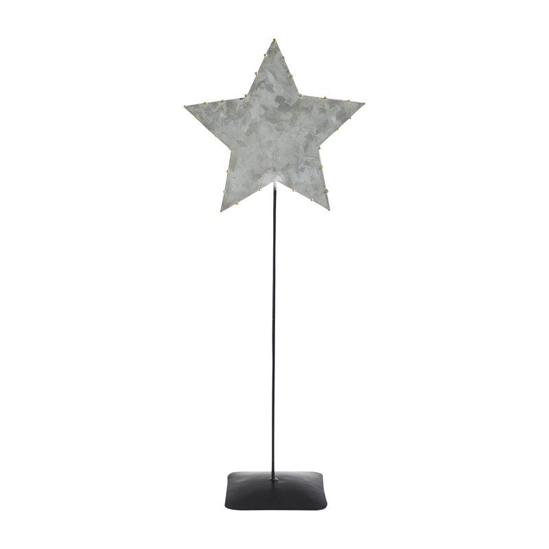 Étoile décorative en métal galvanisé avec base 16 x 6 x 3
