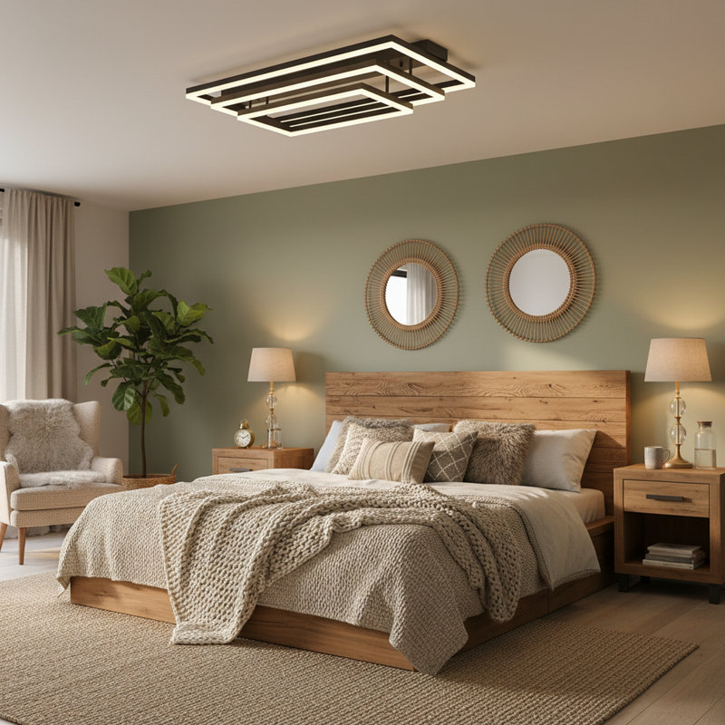 Mirvete 3-Light LED Flush Mount 39.4 Inch Rectangle Ceiling Fixture Remote Dimming, 7.3" H x 39.4" W x 19.7" D, 100W