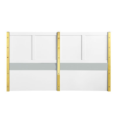 Queen Bed, High Gloss Finish, Wave Pattern, Metal Legs, No Box Spring Necessary, Fully Kd Structure, 660lbs Weight Capacity Design, Limit
