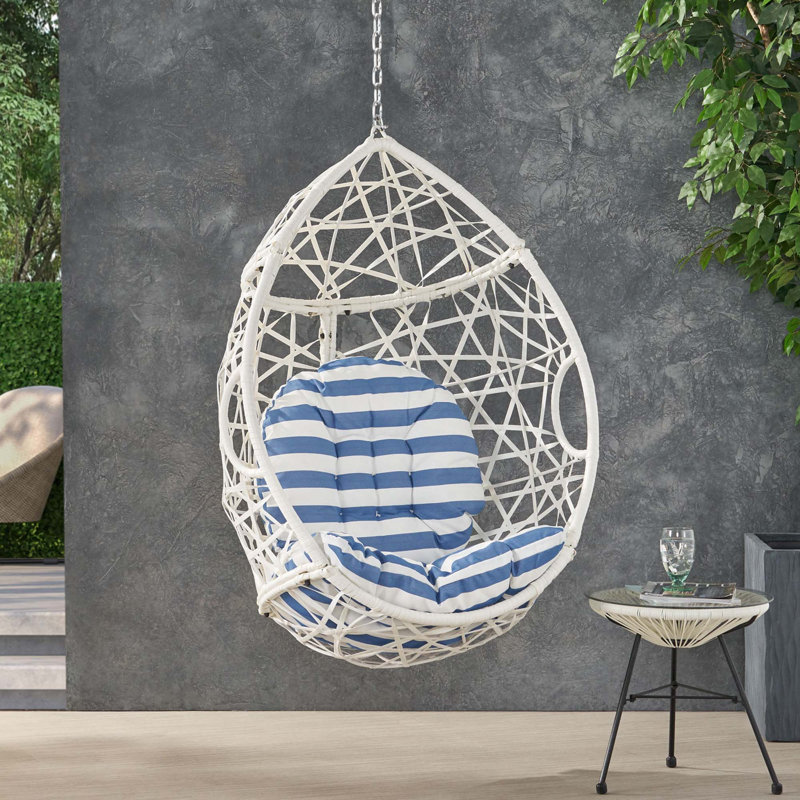 Hanging Egg Swing Chair-Basket Lounge, White 