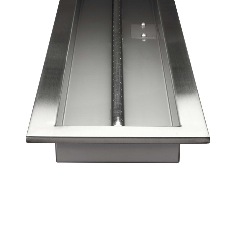 36" Stainless Steel Rectangular Gas Fire Pit Pan