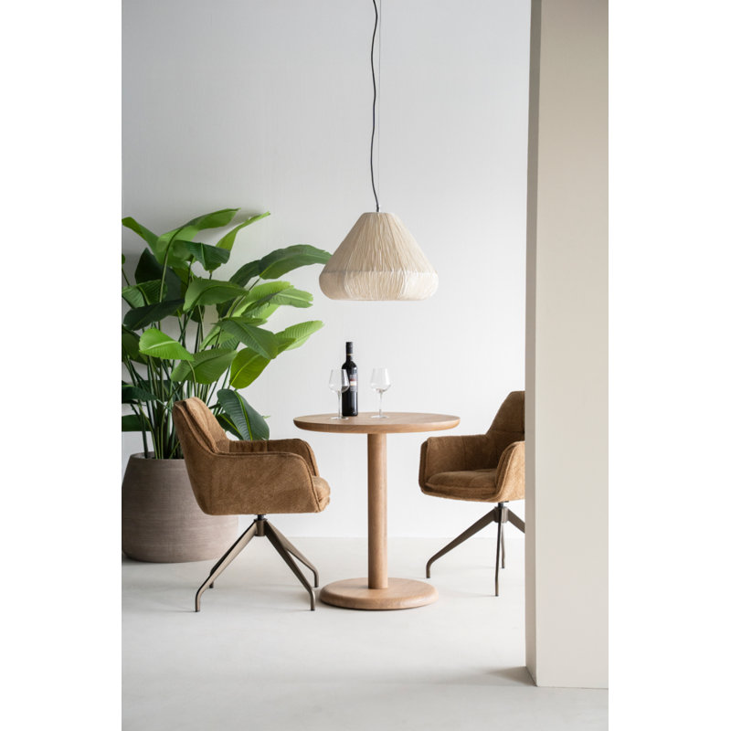 Florent Round Solid Wood Dining Table, Natural