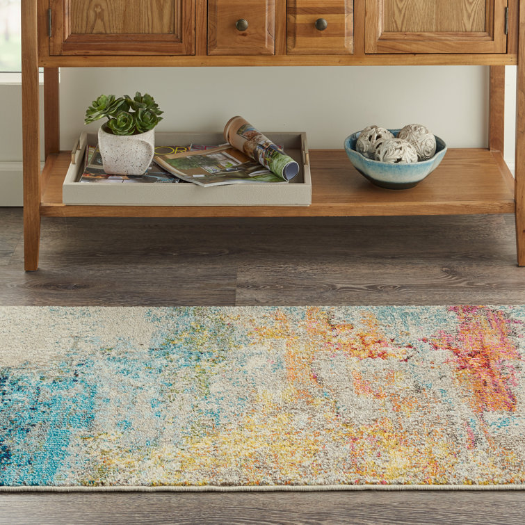 Adrihana Abstract Blue/Yellow Area Rug