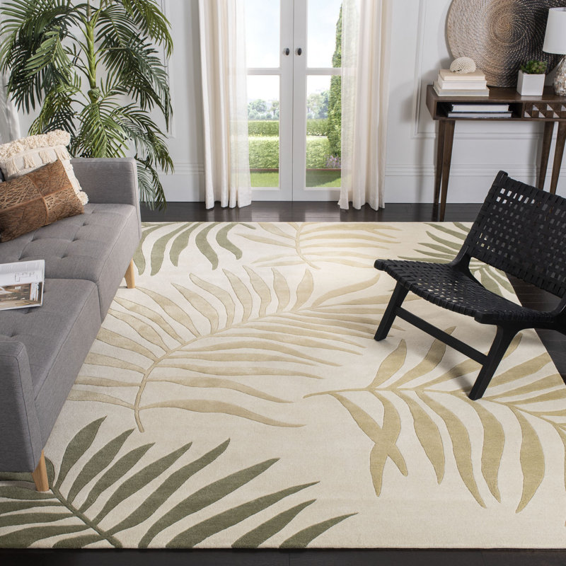 Tapis en laine touffeté à la main Luckey, Rectangle 3 pi 6 po x 5 pi 6 po
