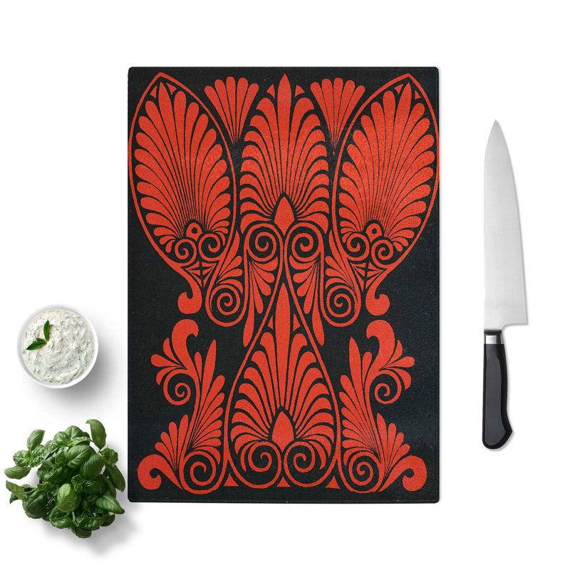 Tempered Glass Illustration Chopping Board, 28.5 cm W x 39 cm L