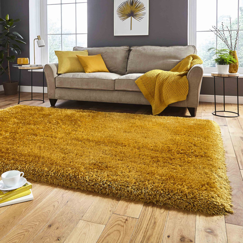 Bryan Hand-Tufted Gold Rug, Rectangle 60cm x 120cm