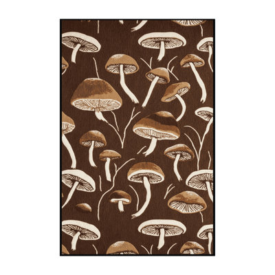 Washable Portobello Mushroom Vegetables Area Rug