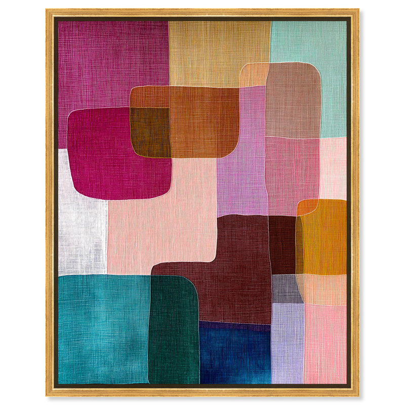 Art moderne sur toile "Color Block Cadence III" par Art Remedy, H 25 po x l 21 po, Cadre doré