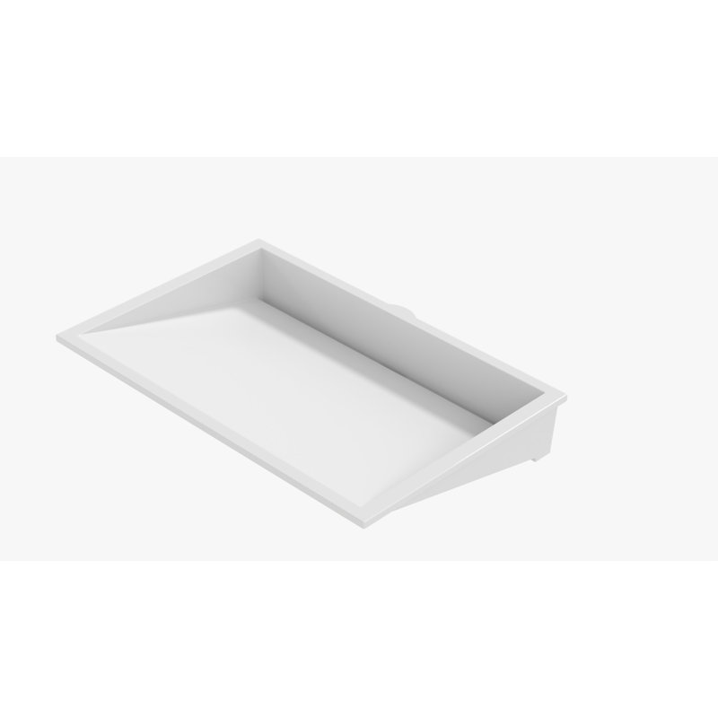 Lavabo de salle de bain encastré en résine de couleur noire mate Badeloft UB-04-L-M 25,2 po x 16,1 po, Blanc mat