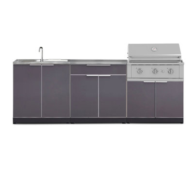 Ensemble d'armoires en aluminium pour l'extérieur Barbecue au gaz naturel performant