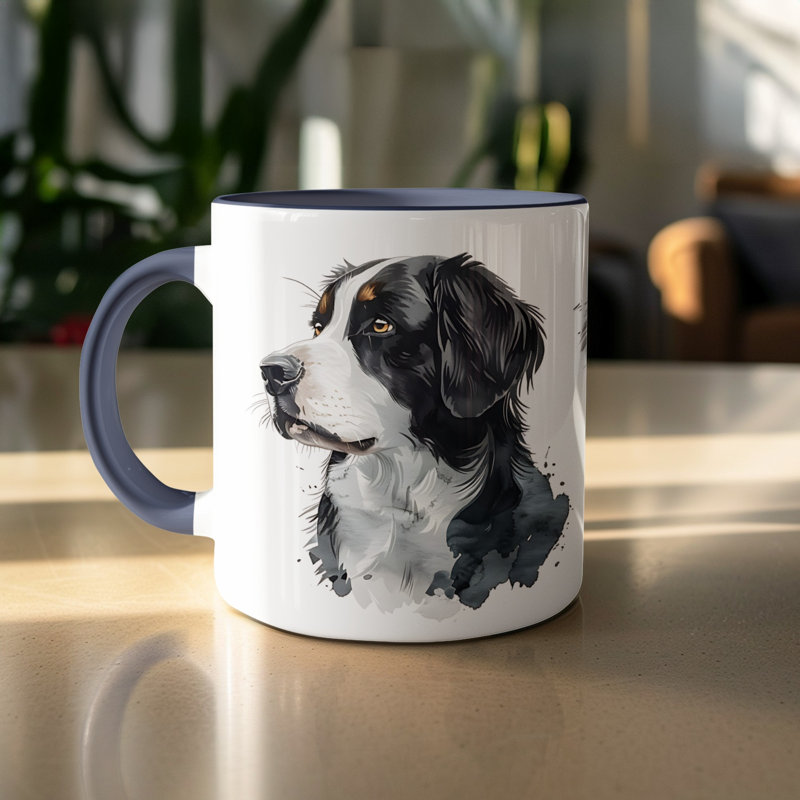 Schnauzer Trio Watercolor Design 11oz Coffee Mug, 1, Navy