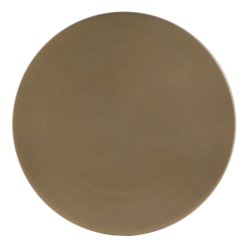 Mario 10 in. W Round All Metal Pedestal Base End Table, Gold