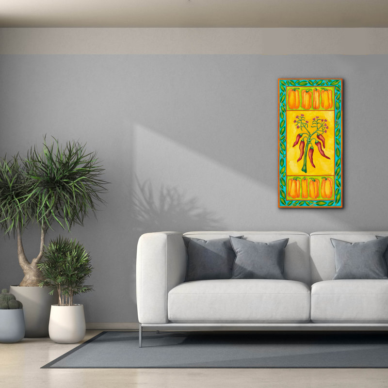 "Peppers with Multi Red" par Andrea Strongwater, art mural sur toile, 30 po x 60 po, H 40 po x l 20 po