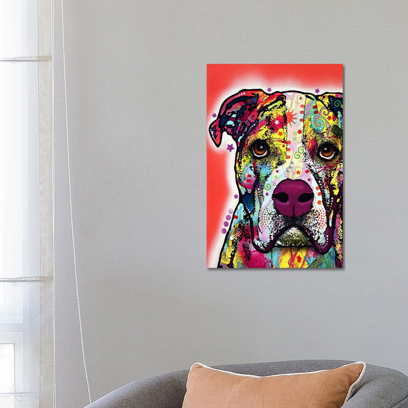 American Bulldog by Dean Russo - Wrapped Canvas Painting, 66.04 cm H x 45.72 cm W x 1.91 cm D