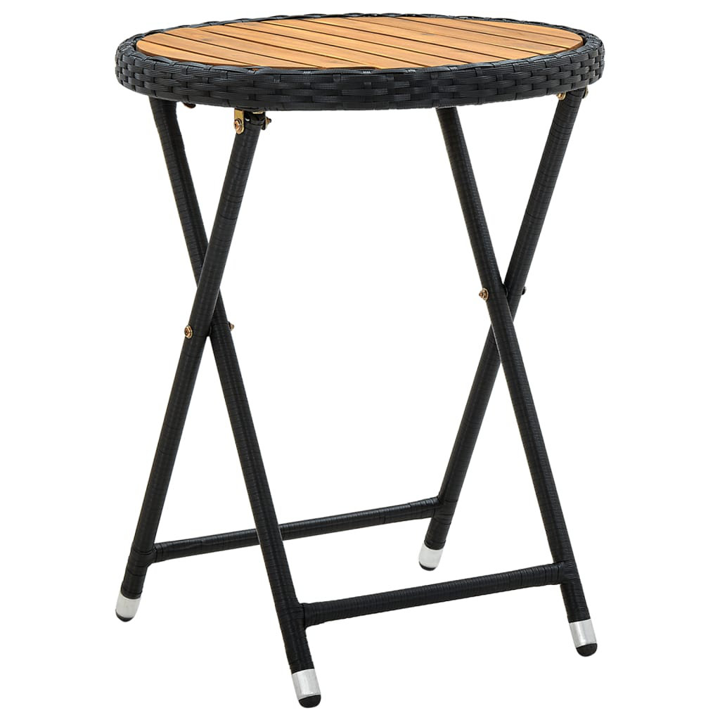 Bayou Breeze Bistro Table Folding Outdoor Side Table Solid Acacia Wood