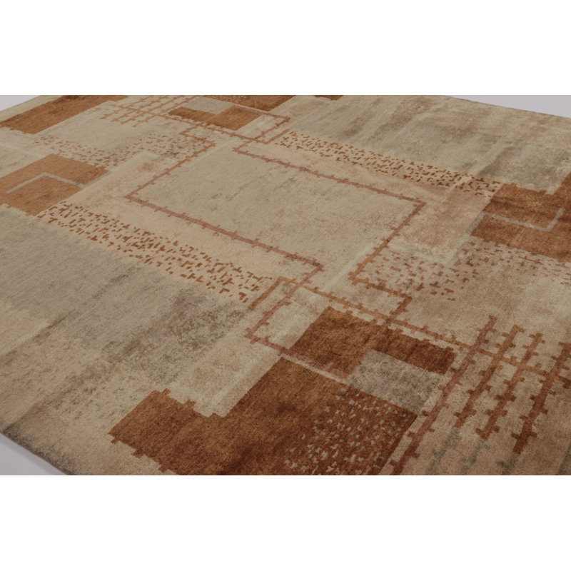 Art Deco One-of-a-Kind 9'3X12'3 Hand Knotted Area Rug