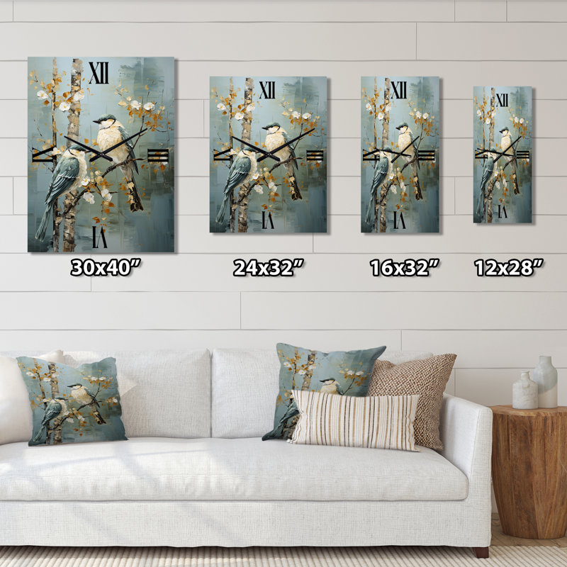 Horloge murale Birch Woods Silent Woods VII - Animaux, H 28 po x l 12 po x P 1 po