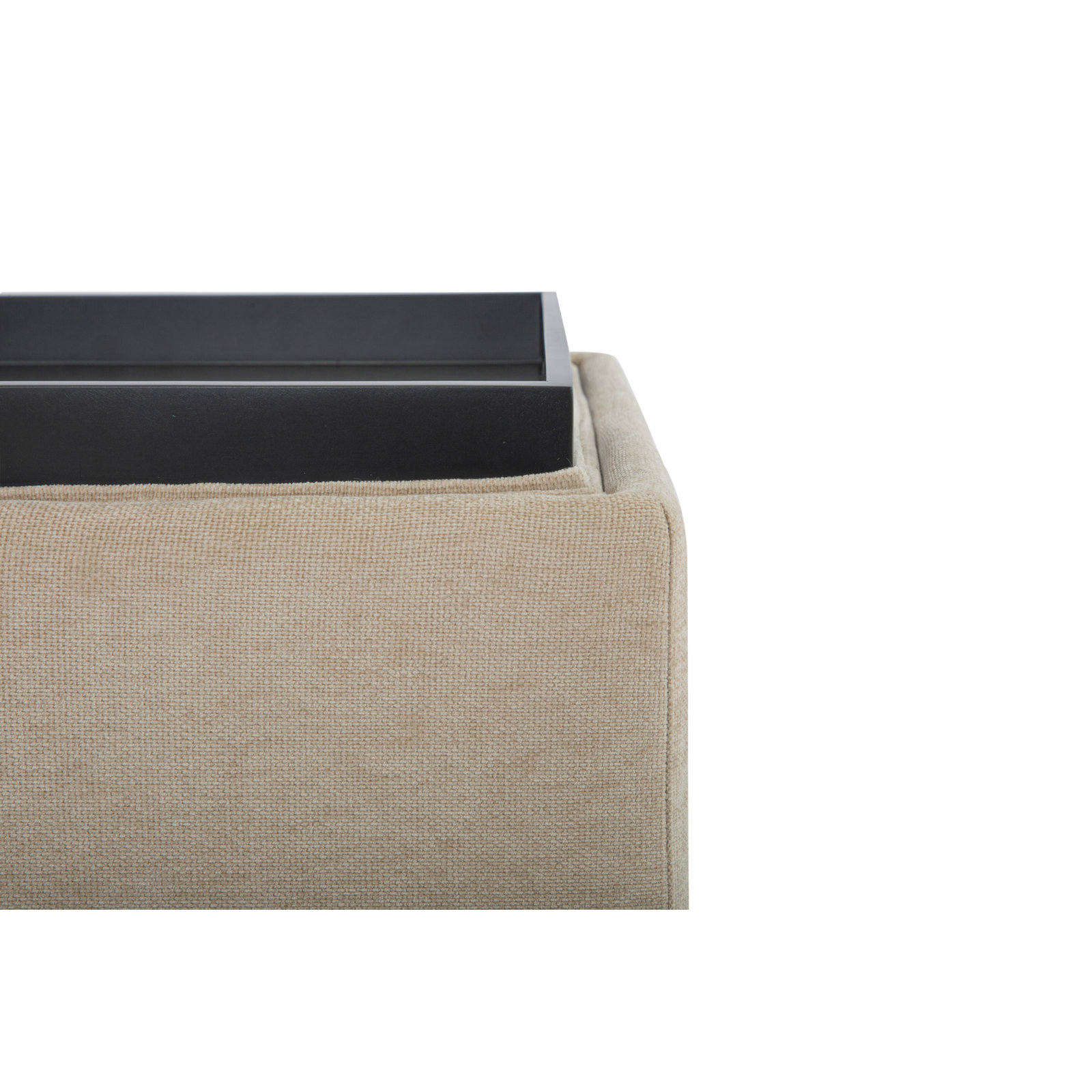 18" Storage Ottoman Cube, Honeycomb Taupe Chenille