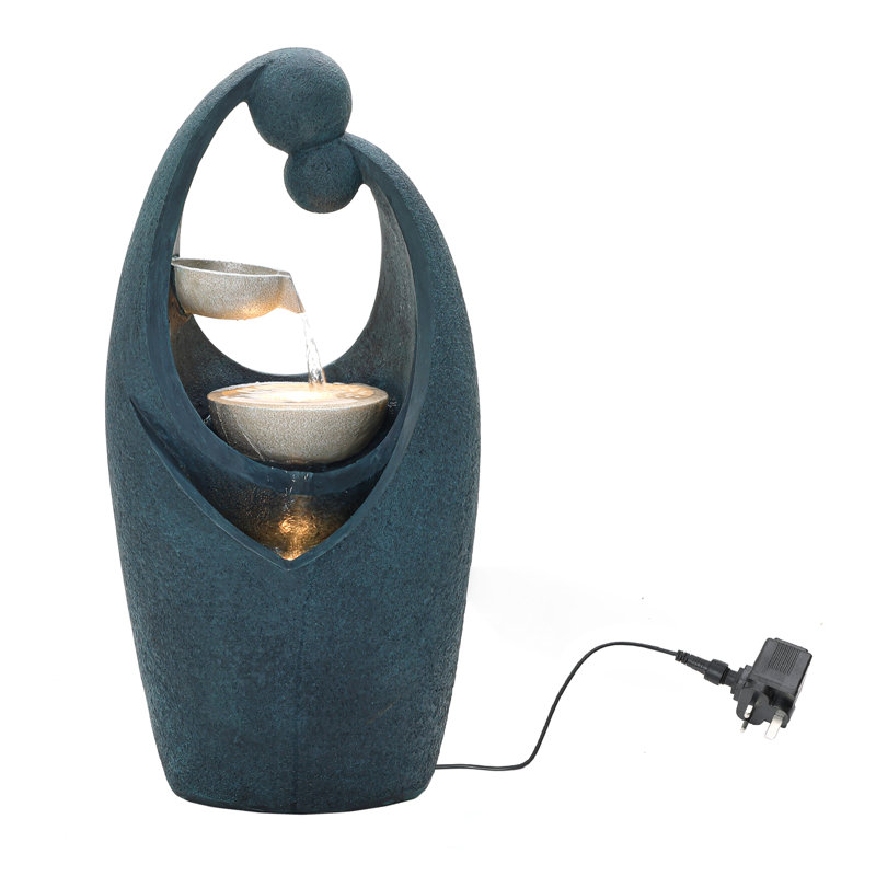 Outdoor Weather Resistant Cascade Fountain with Lights