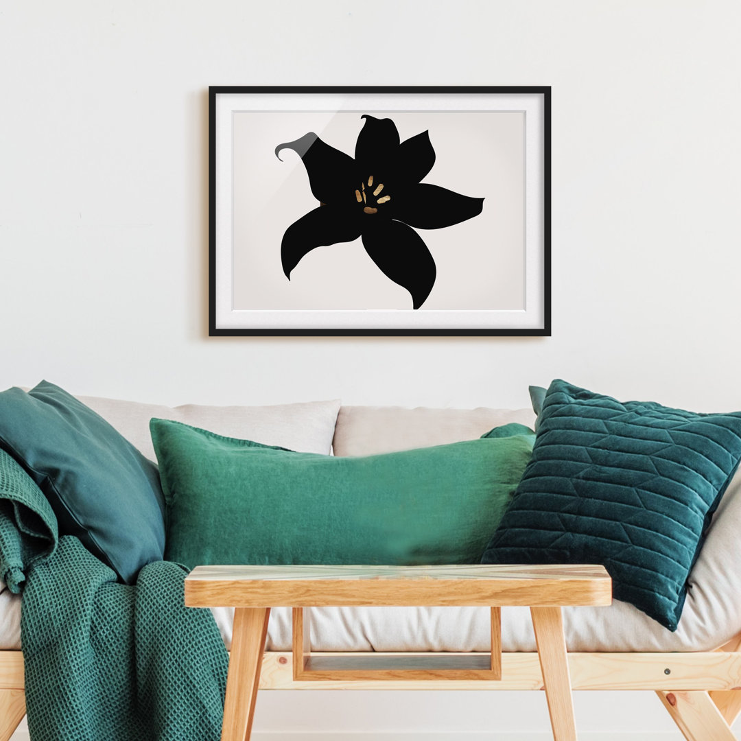 Gerahmtes Poster Plant World - Orchid Black and Gold