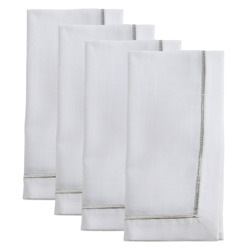 Odelle Polyester No Pattern Napkin, Silver