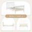 Structure de lit Breylynn en pin massif moderne, taille simple, sans ressorts requis, avec support à lattes et espace de rangement