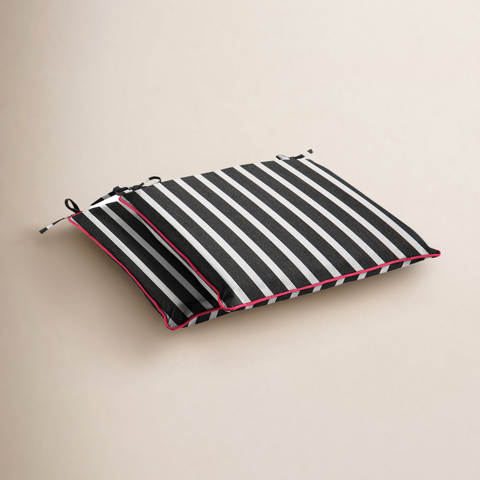 Rennifer Sunbrella® Chair Pad Cushion, 2" H x 17" W x 17" D, Black/Pink