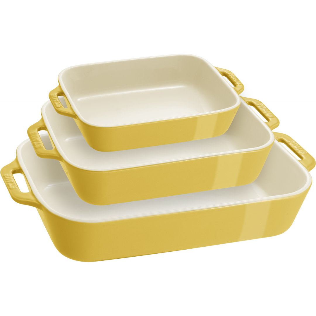 Staub Ceramics Ceramique Rectangular Baking Dish Set 3 Piece Staub 