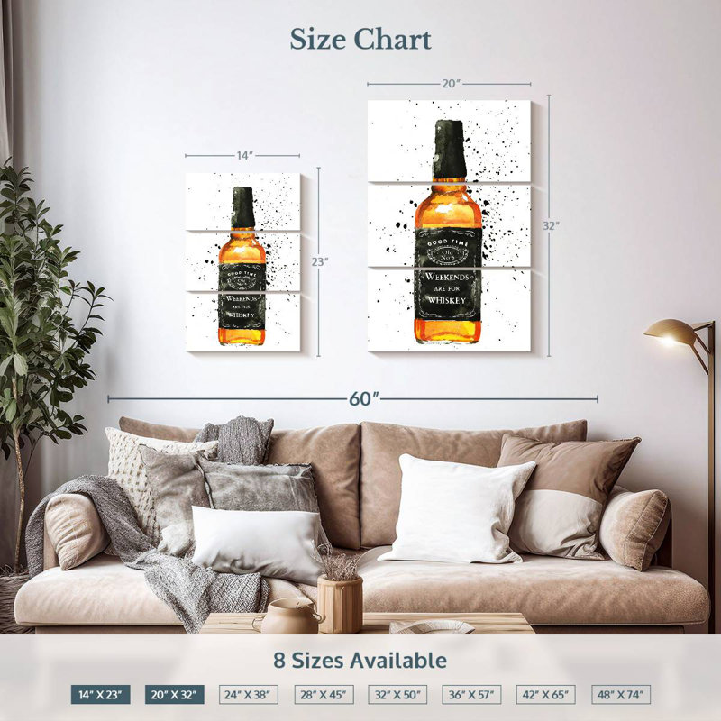 Weekends Are For Whiskey, 32" H x 20" W