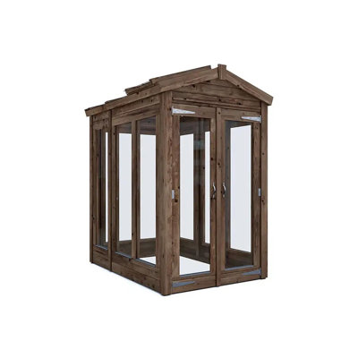 Dunster House Growzilla Wooden Greenhouse W1.2m x D1.8m / W4' x D6' with 4mm Glass and Automatic Vent Opener