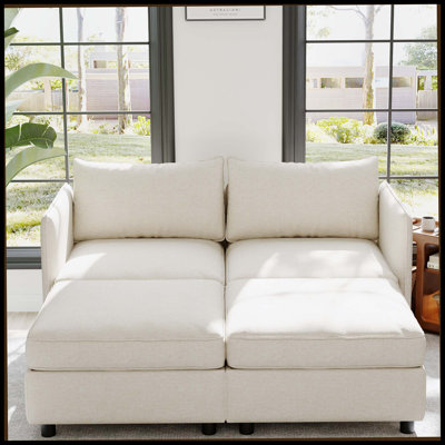 Love Seat Couches, Chaise Longue Mid Century Modern Sofa Couch With Storage For Small Spaces, Living Room , Bedroom