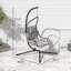 Chaise de balançoire suspendue, chaise hamac avec support et coussin de revêtement, avec structure en acier pour l'intérieur et l'extérieur