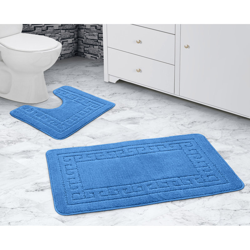 Kelya Greek Key Bath Set, Blue