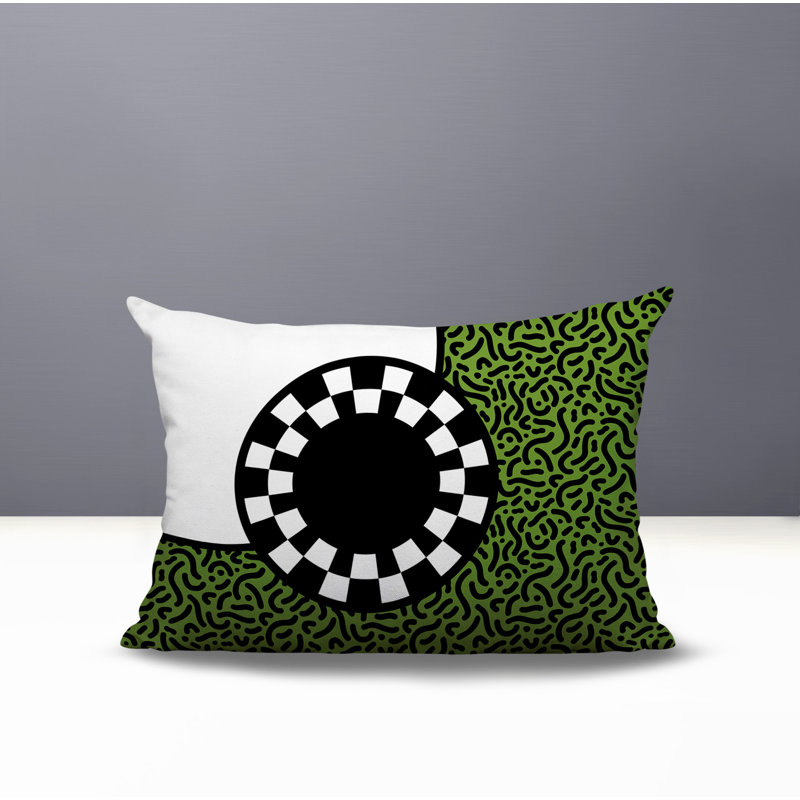 Coussin lombaire réversible Vibra Abstract, Rectangle H 18 po x l 25 po, Chartreuse