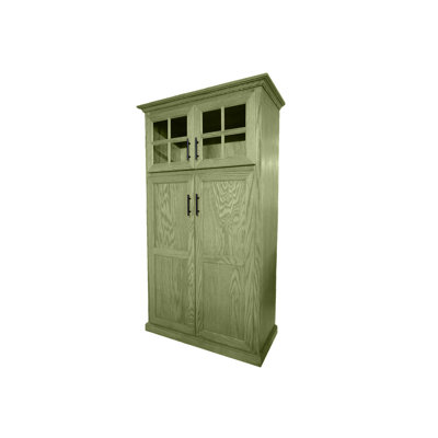 Traditional Solid Wood Oak Kithen Pantry with upper storage