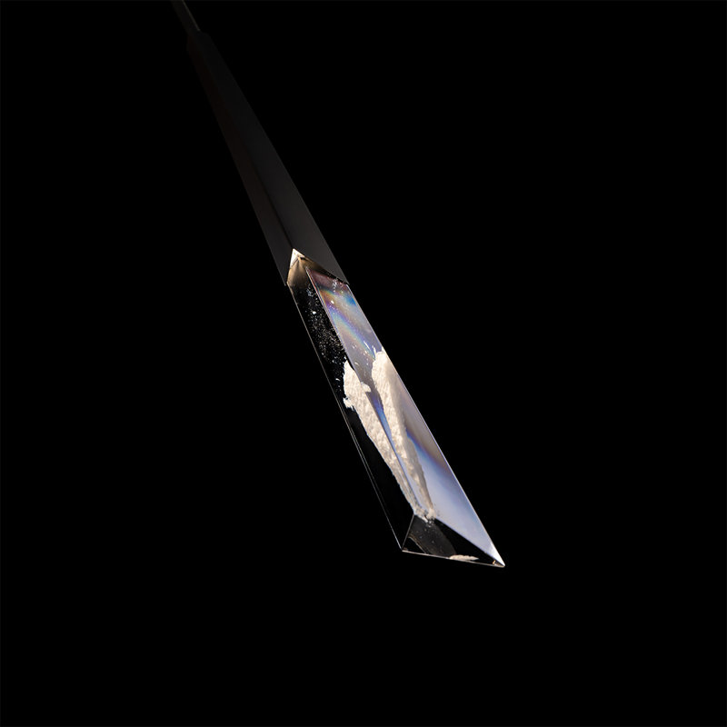 Solitude 1 Light Crystal LED Mini Pendant, Antique Nickel